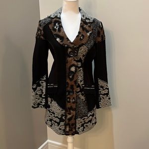 Vex Jacket/Sweater in Black, Grey, Brown and White